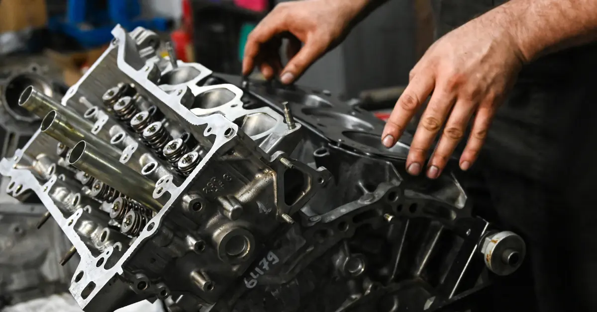 mecânico fazendo a manutenção em um motor